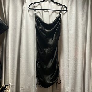 NWT Zara Satin Draped Mini Dress